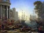 欧洲12-19世纪油画四_CLAUDE LORRAIN - Port Scene with the Embarkation of St Ursula